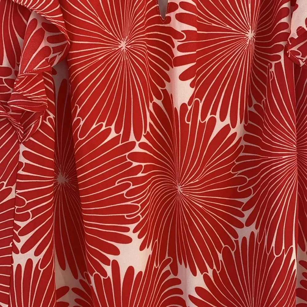 J Crew floral flutter lined dress size M